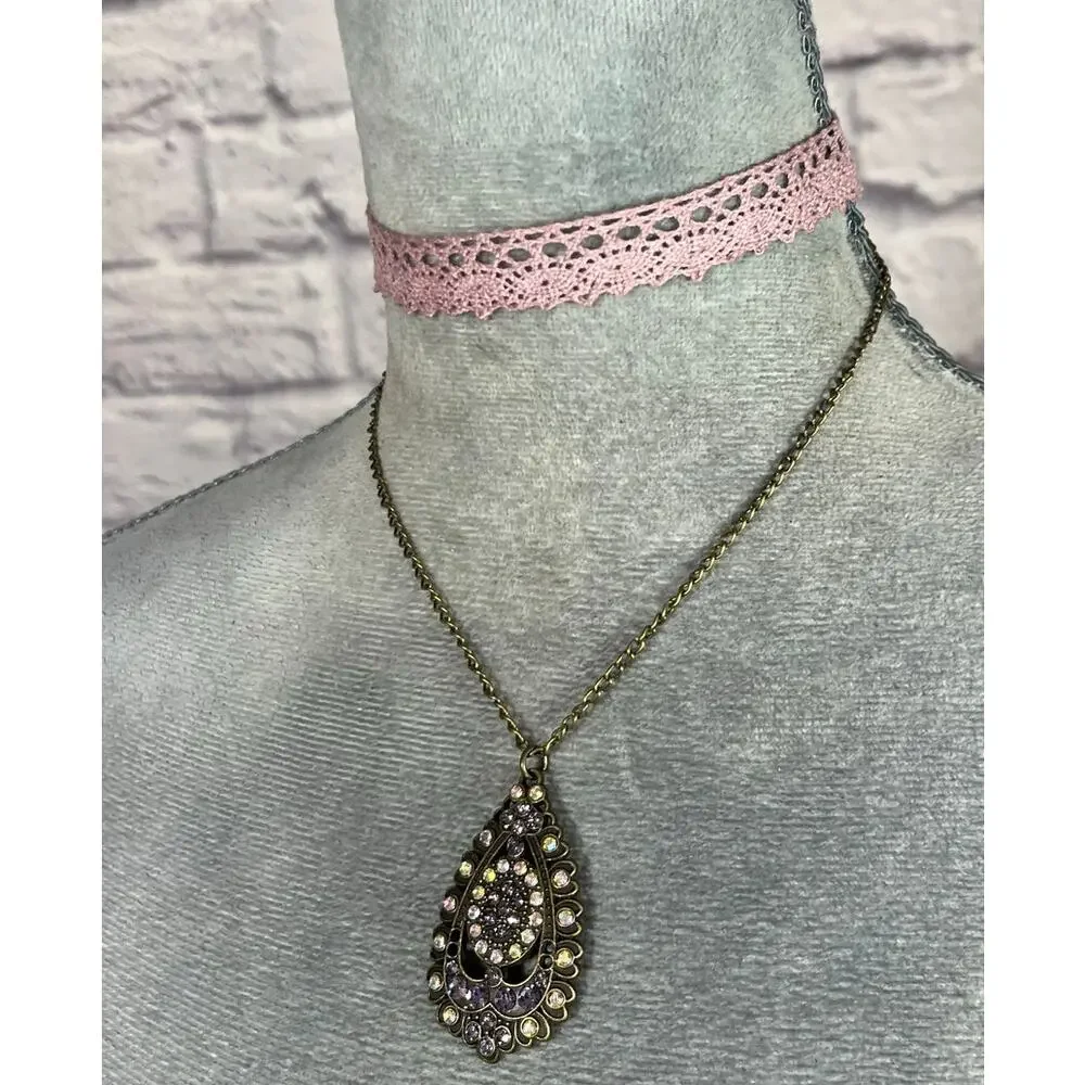 Handmade Cottagecore Vintage Americana Shabby Chic Layered Choker & Pendant